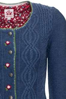 Dirndl-Strickjacke jeansblau