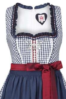 Dirndl midi kariert marineblau weinrot