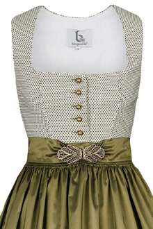 Retro-Dirndl mit Schrzen-Brosche grn gold