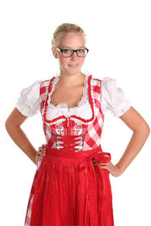 Dirndl kurz rot kariert 'Antonia'