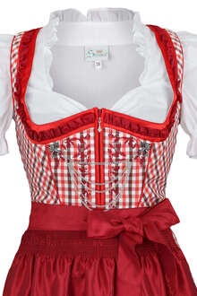 Dirndl kurz rot-wei-schwarz kariert 'Tirana'