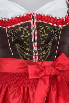 Dirndl Knielang braun-rot