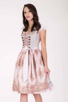 Dirndl mit Pailletten-Schrze creme Rosa