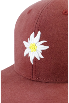 Cap 'Edelwei Leinen' flat kaminrot
