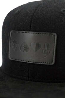 Schirmmtze Wollfilz Schafkopf Black Edition schwarz