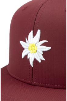 Snapback Cap mit Edelweisslogo dunkelrot
