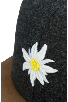 Cap Snapback 'Edelwei Klassik Wildleder' dunkelgrau