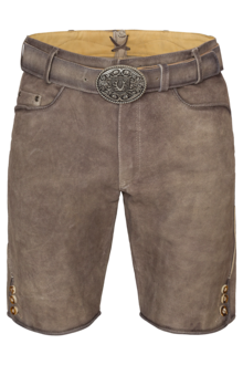 Lederhose kurz unbestickt grau