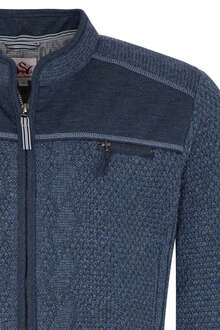 Herren Trachten Strickjacke mit Reiverschlu jeansblau