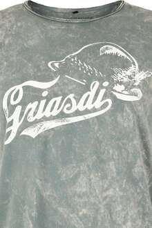 Herren Trachten T-Shirt  'Griasdi' grau