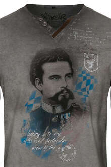 Herren Langarmshirt mit Ludwig II anthrazit