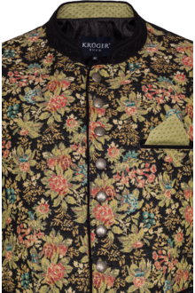 Trachtenweste mit Blumenmuster schwarz bunt