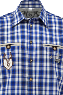 Herren Trachtenhemd kariert Regular Fit blau/grn