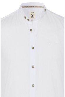 Gestreiftes Trachtenhemd Slim Fit wei