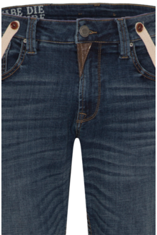 Herren Trachtenjeans mit Hosentrger dunkelblau