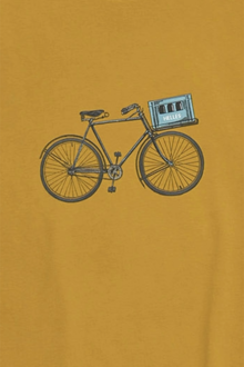 Herren T-Shirt 'Expresslieferdienst' ocker