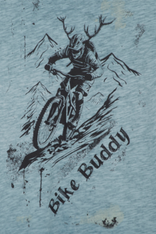 Herren T-Shirt 'Bike Buddy' Bio-Baumwolle trkis