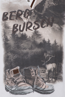 Herren T-Shirt 'Berg Bursch' Bio-Baumwolle wei