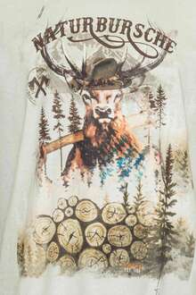 Herren T-Shirt 'Naturbursche' mittelgrau