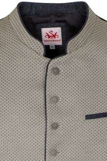 Herren Trachten-Weste beige schwarz
