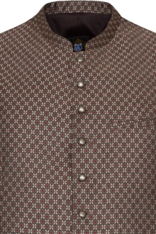Herren Trachtenweste Slim-Fit braun gemustert
