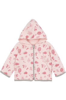 Wendejacke mit Kapuze Waldtiere Baby und Kleinkind zartrosa