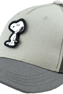 Kinder Cap 'Peanuts Transformers' mit Wechsel-Stickpatches grau