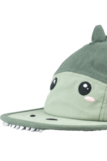 Kinder Cap aus Baumwolle und Leinen mit Dino-Design grn