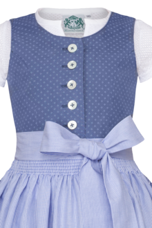 Kinder Baumwolldirndl mit Bluse blau