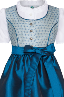 Kinderdirndl mit Blumenmuster und Bluse blau