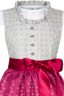 Kinderdirndl mit Blumenmuster und Bluse trkis/beere