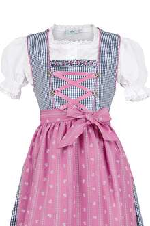 Kinderdirndl marine pink mit Bluse