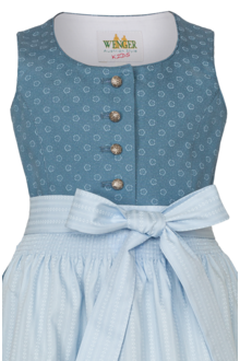 Kinderdirndl aus Baumwolle petrol