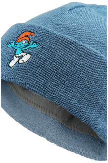 Kinder Strickmtze Schlumpf hellblau