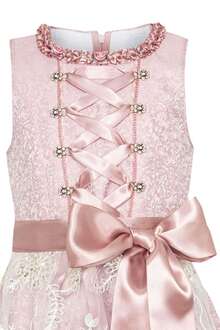 Kinderdirndl mit Spitzenschrze rosa creme