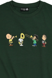 Kinder T-Shirt mit Druck 'Peanuts Blaskapelle' dunkelgrn