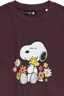 Kinder T-Shirt ' Peanuts Kuschelalarm' dunkelrot