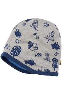 WENDE-Strickmtze Baby und Kleinkind indigoblau grau