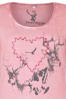 Damen Trachten T-Shirt Herz erdbeere