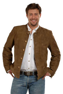 Trachten Lederjacke hellbraun 'Bastian'