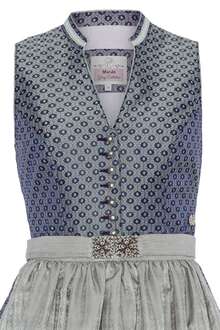 Hochgeschlossenens Midi-Dirndl dunkelblau silber
