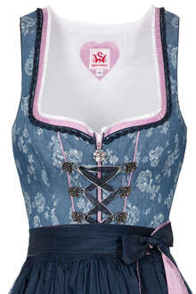 Mini Dirndl mit Blumenprint hellblau