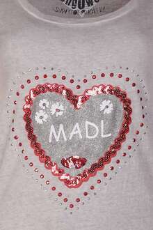 Damen T-Shirt 'Madl' grau