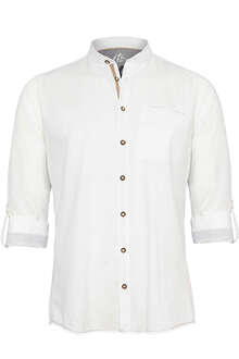 Stehbund-Trachtenhemd Slim Fit weiß