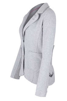 Damen Sweatblazer Pailletten hellgrau