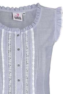 Trachtenbluse gestreift rmellos blau