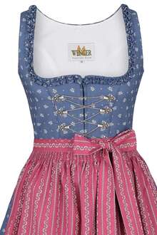 Baumwolldirndl midi blau pink