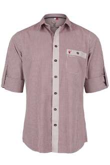 Trachtenhemd Slim Fit rot kariert