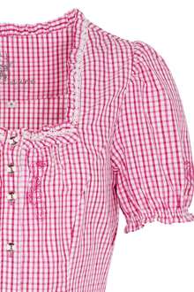 Trachtenbluse mit Stickerei kariert pink