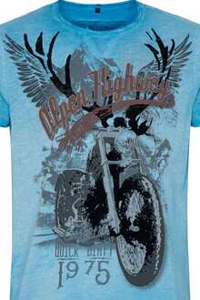 Herren T-Shirt 'Alpen Highway 1975' blau